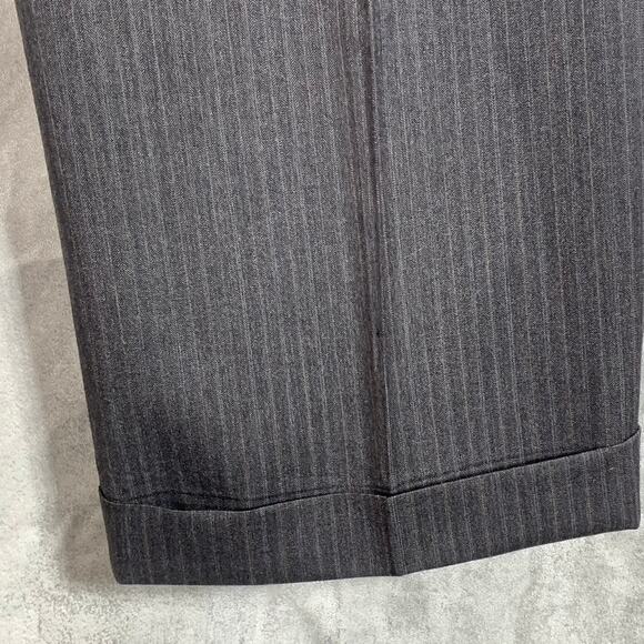 PRONTO UOMO Men's Charcoal Pinstripe Wool Pleated Dress Pants SZ 39X30 - Picture 9 of 11